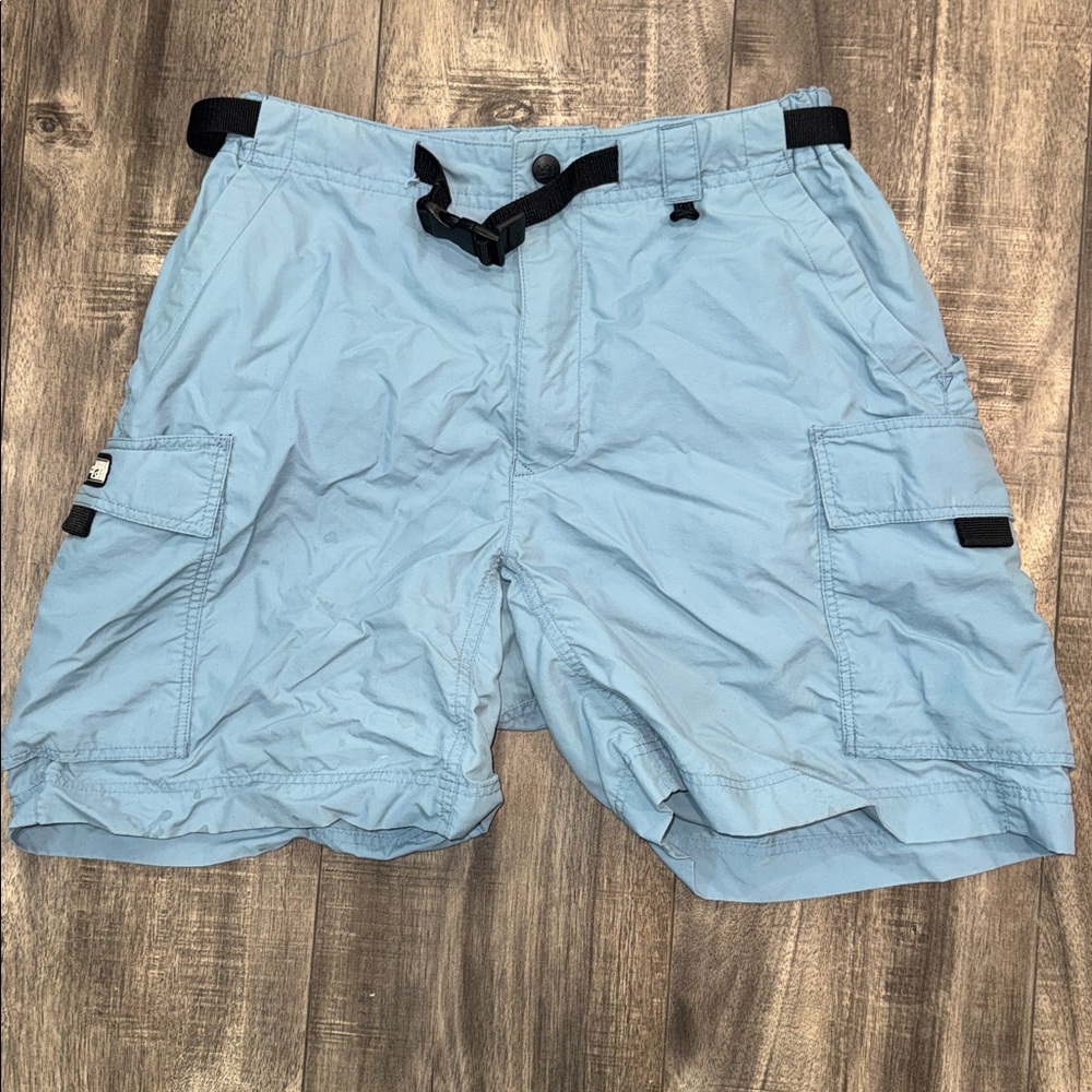 REI Womens Cargo Hiking Shorts Size 4 blue Belted Nylon UPF Protection